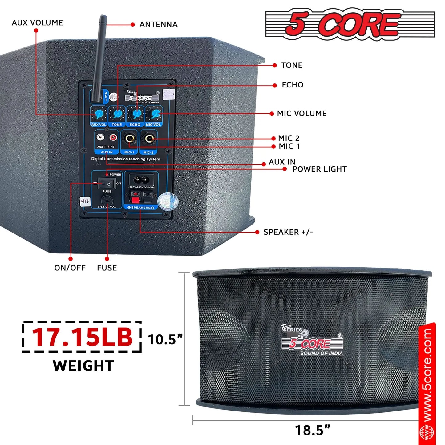 Voice Amplifier 200W Portable PA Speaker System + Wireless Lavalier Microphone