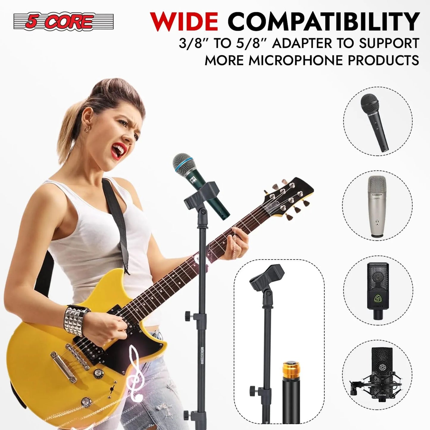 Mic Stand Floor Adjustable Universal Heavy Duty Microphone Stands Round Base Soporte De micrAfono