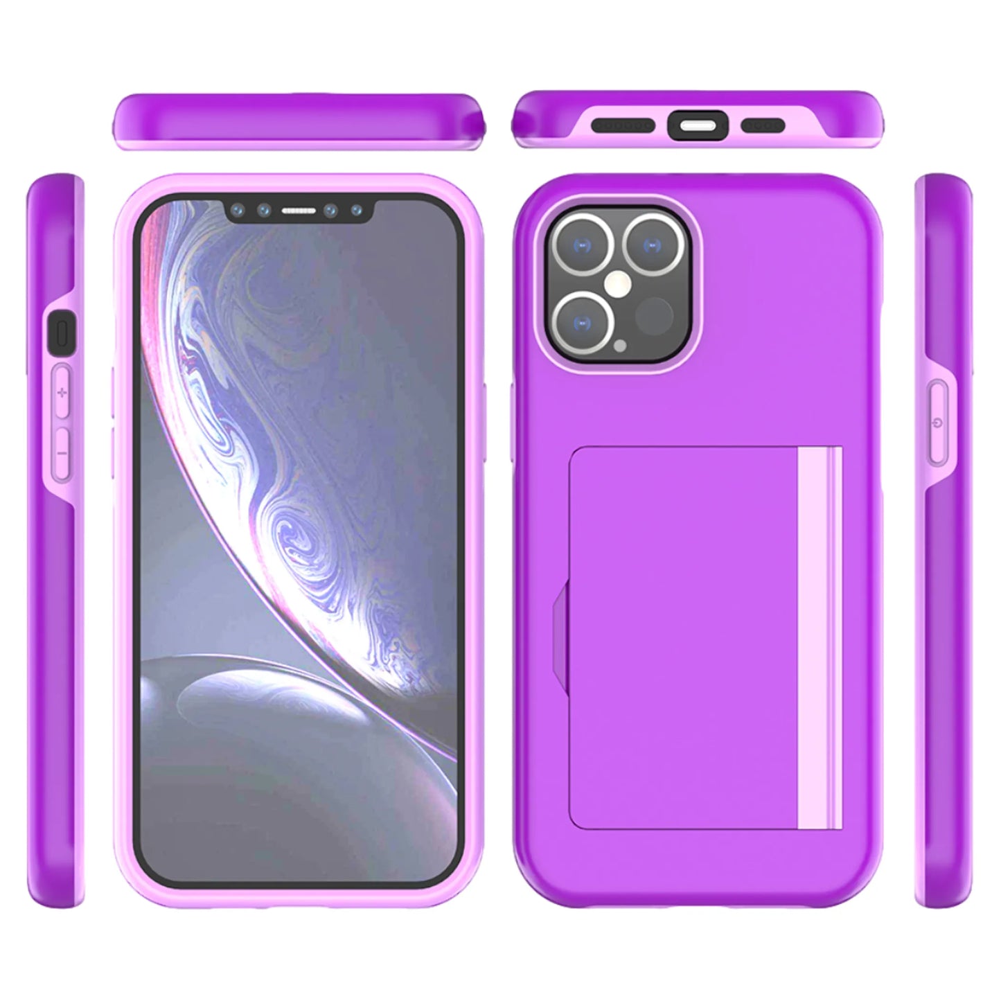 iPhone Hard Back Cover with ID/Credit Card Holder (iPhone12 Pro or iPhone12 Pro Max)