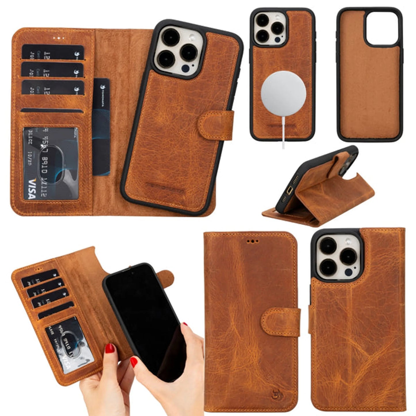 Casper Leather iPhone 15 Pro Max Wallet Case | MagSafe