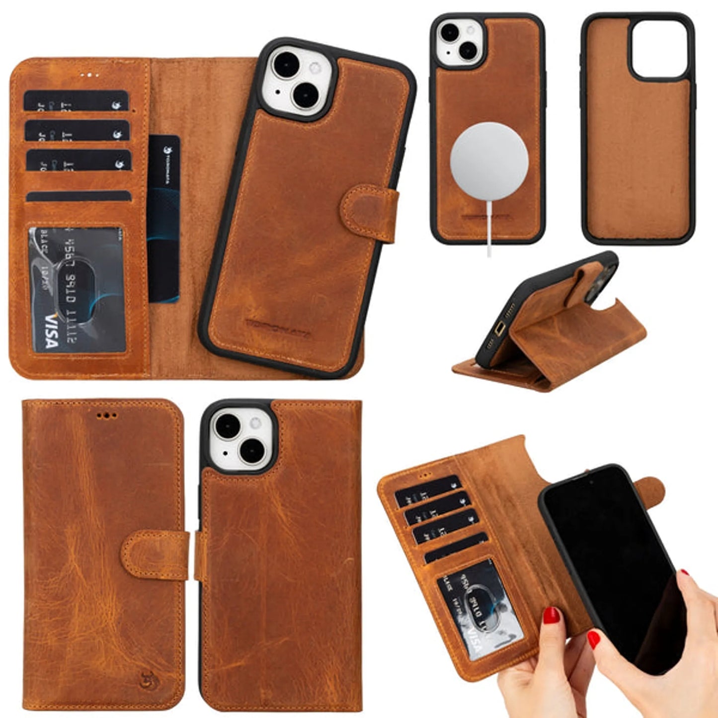 Casper Leather iPhone 15 Wallet Case | MagSafe