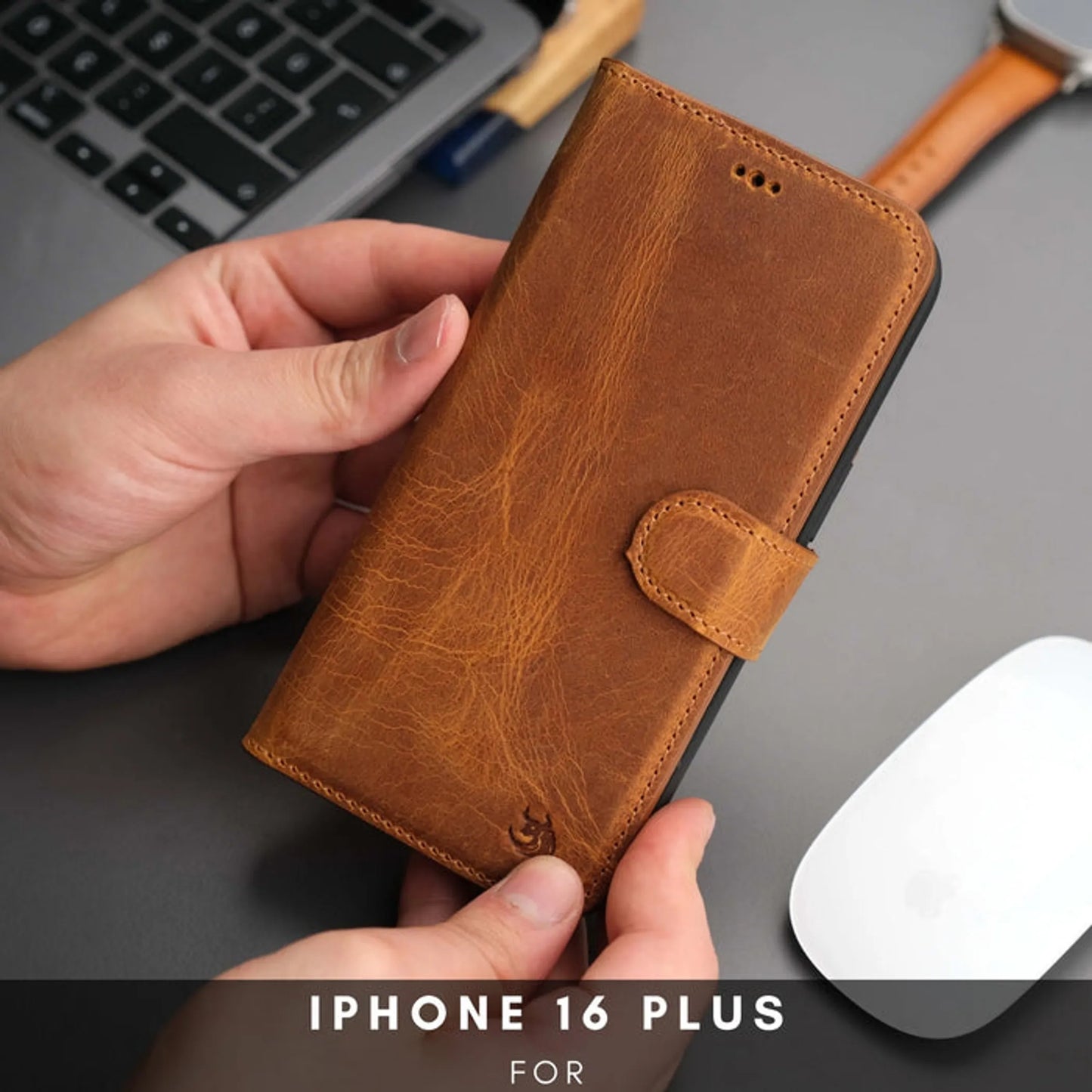 Casper iPhone 16 Plus Wallet Case Leather MagSafe