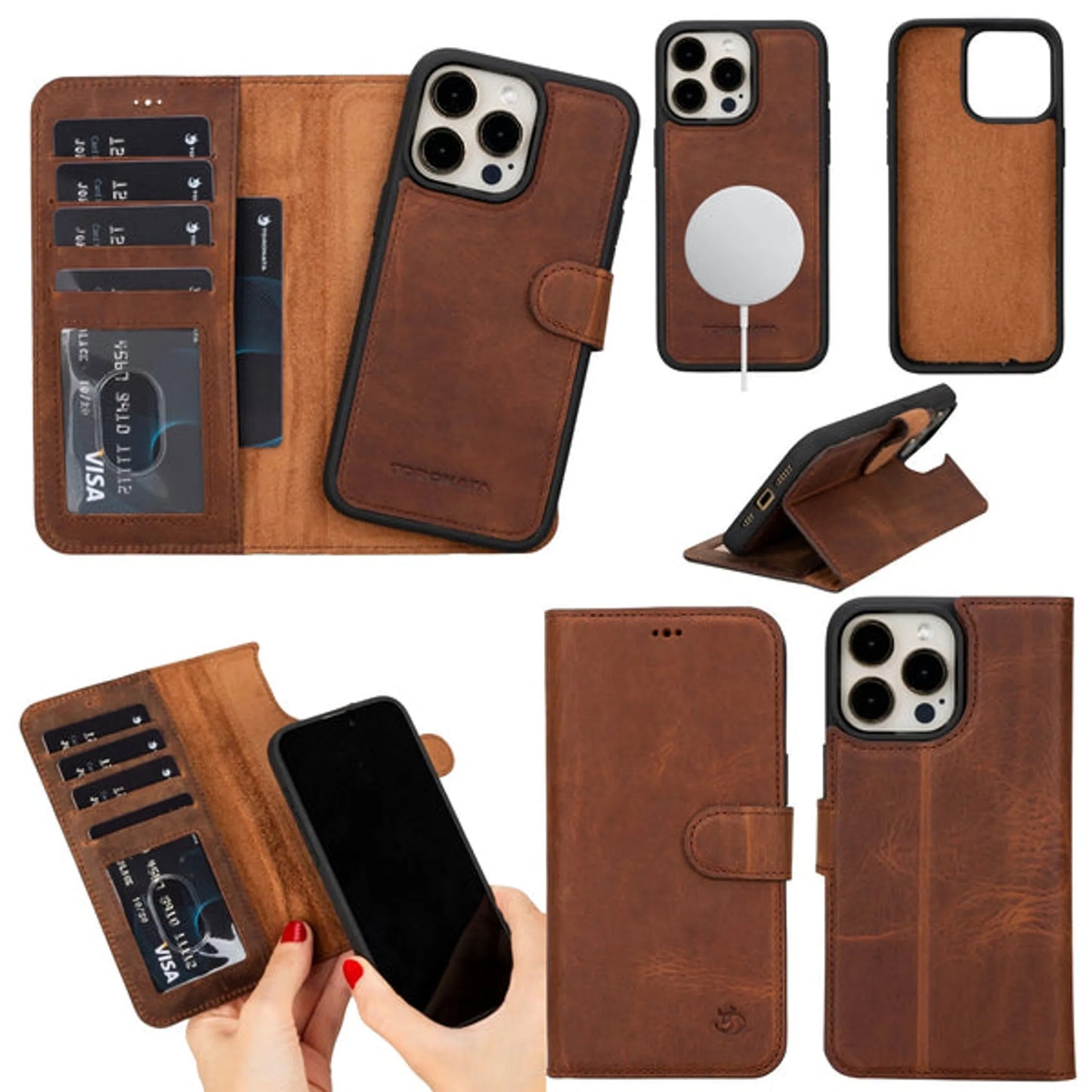 Casper Leather iPhone 15 Pro Wallet Case | MagSafe