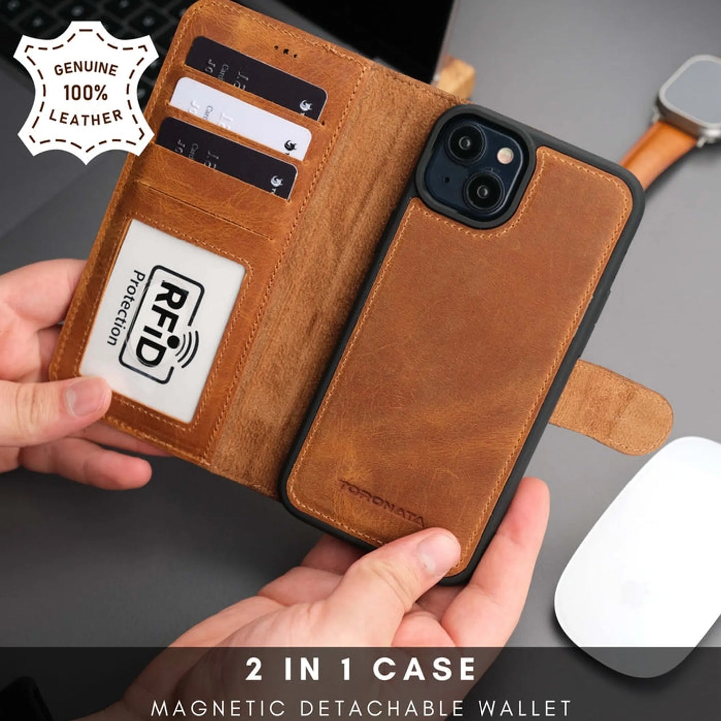Casper iPhone 16 Plus Wallet Case Leather MagSafe