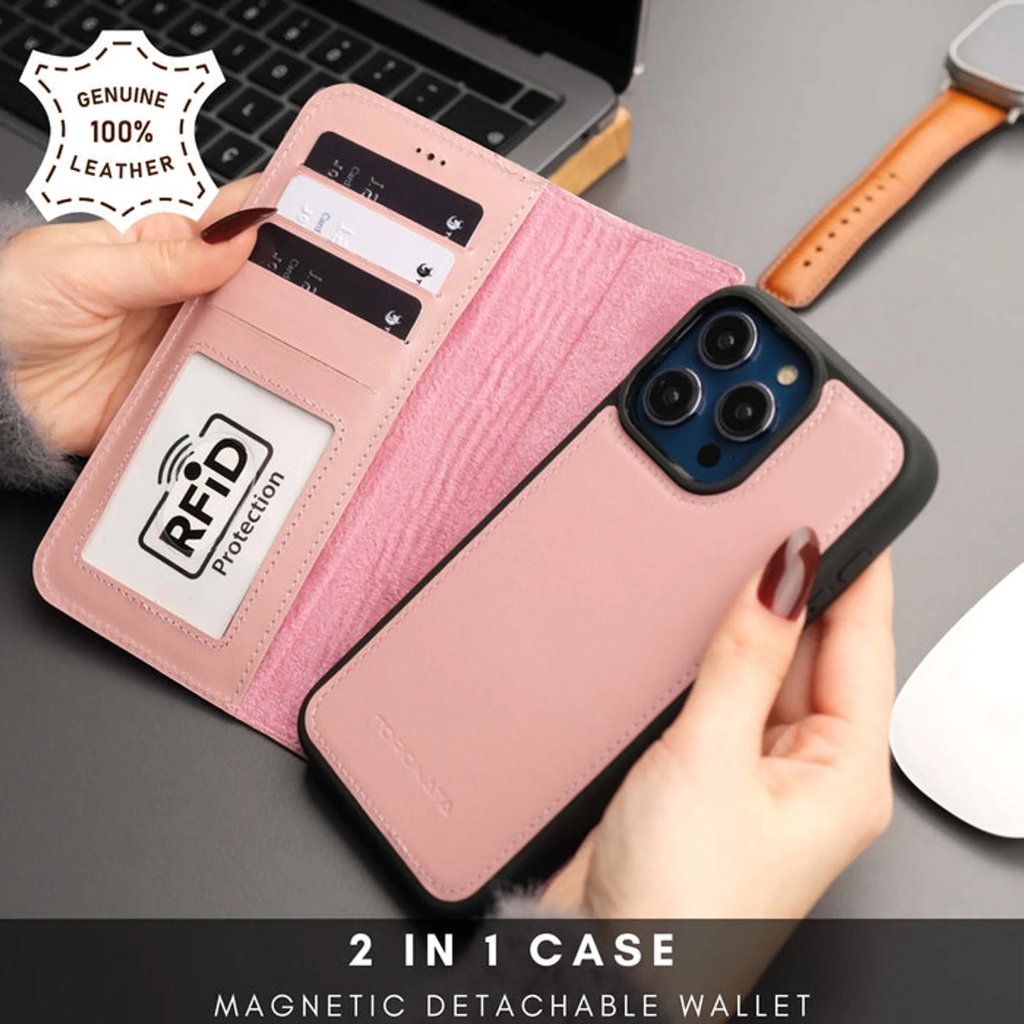 Casper iPhone 16 Plus Wallet Case Leather MagSafe