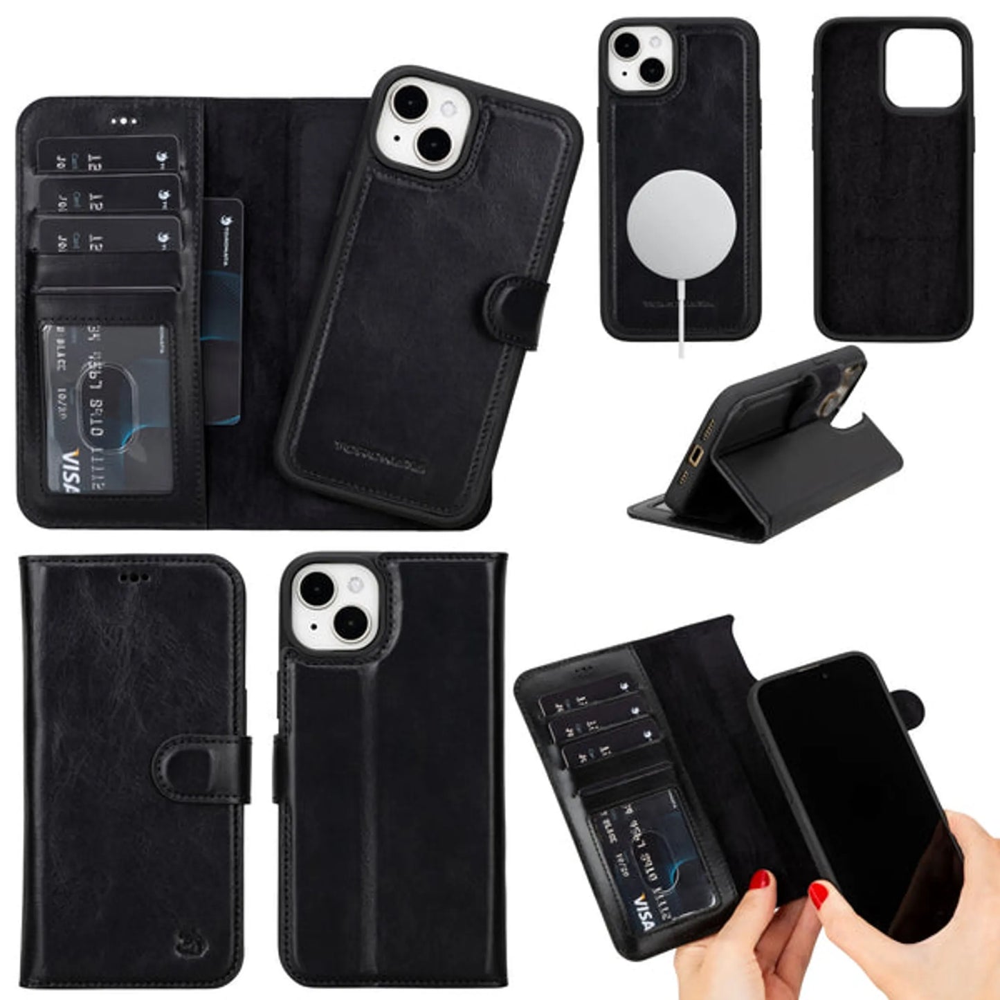 Casper Leather iPhone 15 Plus Wallet Case | MagSafe