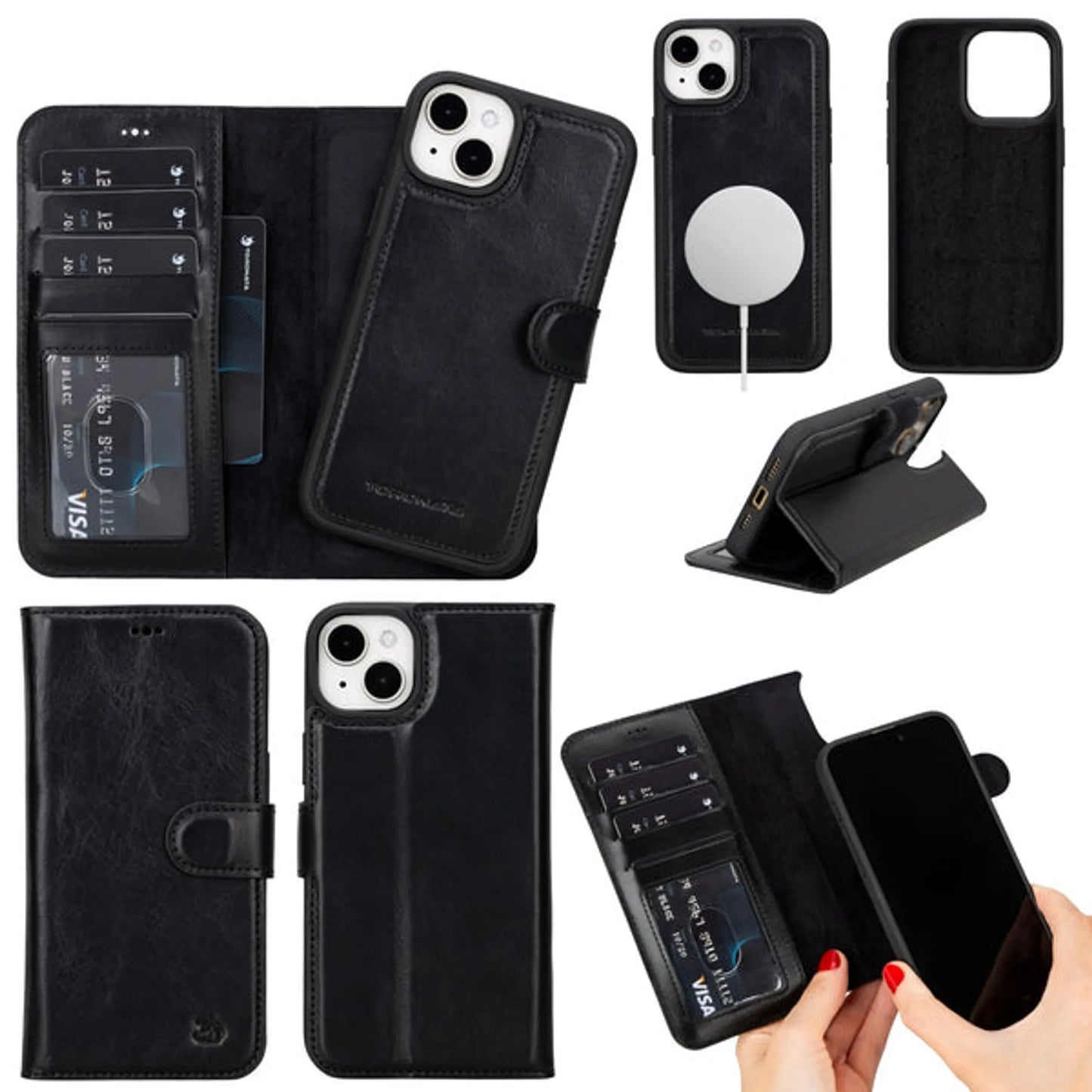 Casper Leather iPhone 15 Wallet Case | MagSafe