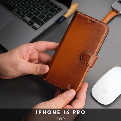 Casper iPhone 16 Wallet Case Leather MagSafe