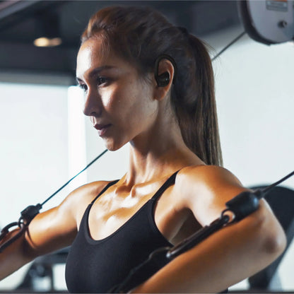 Wrap Around TWS Earbuds With Battery Indicator- Black