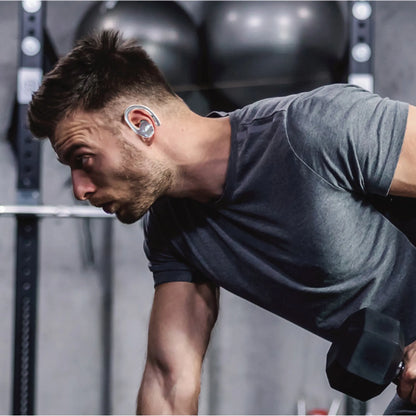 Wrap Around TWS Earbuds-With Battery Indicator White
