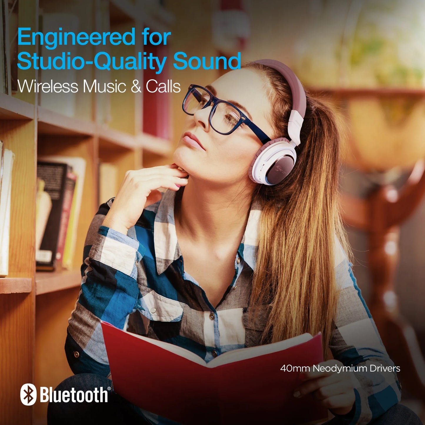 Naztech i9 BT Active Noise Canceling Headphones Rose Gold