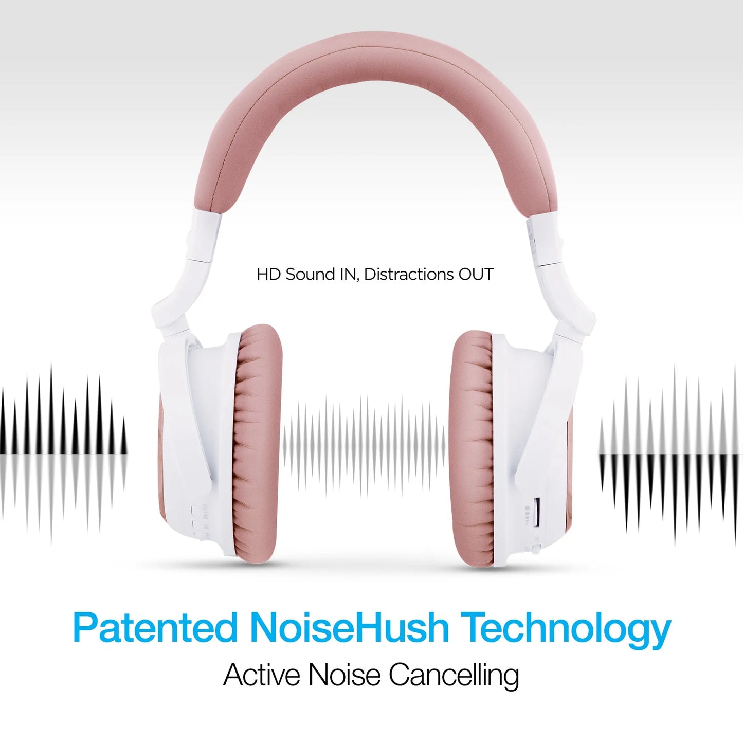 Naztech i9 BT Active Noise Canceling Headphones Rose Gold