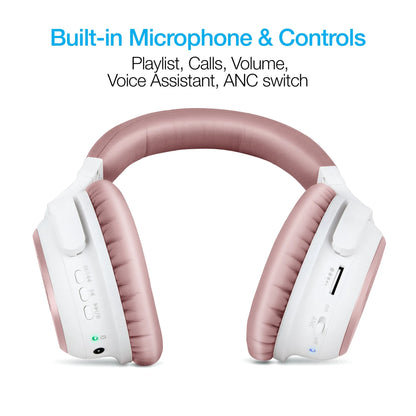 Naztech i9 BT Active Noise Canceling Headphones Rose Gold