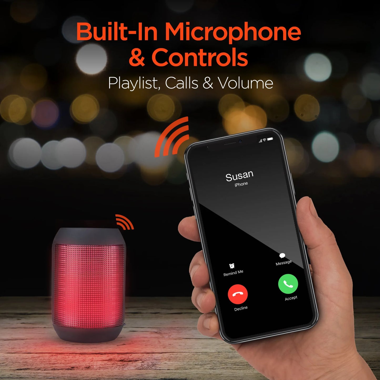 HyperGear Rave Mini Wireless LED Speaker Black
