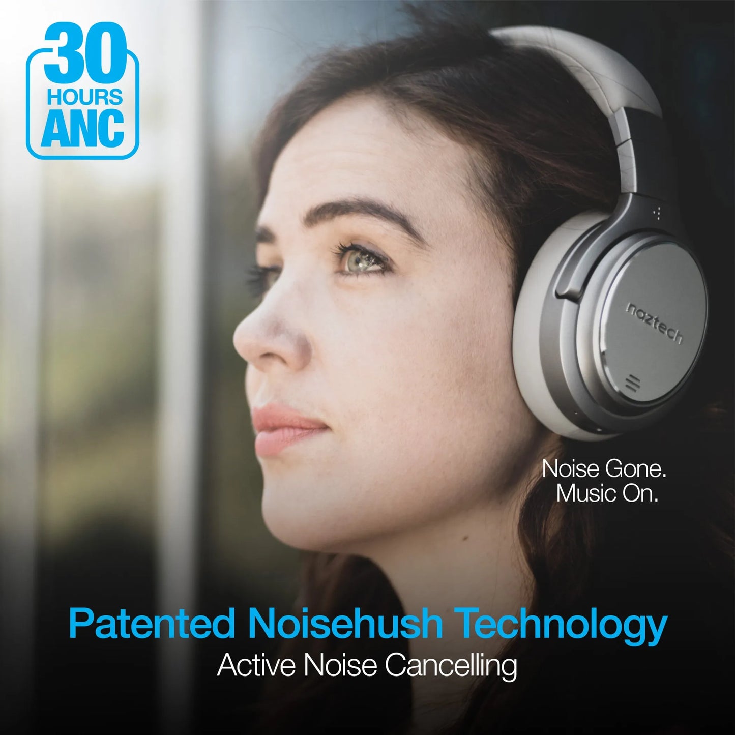 Naztech DRIVER ANC1000 Wireless Headphones Silver