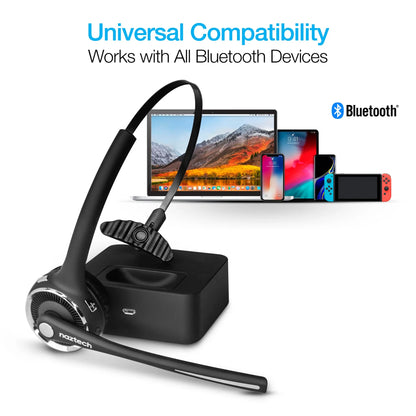 Naztech N980 BT Over-the-Head Headset w/Base Blk