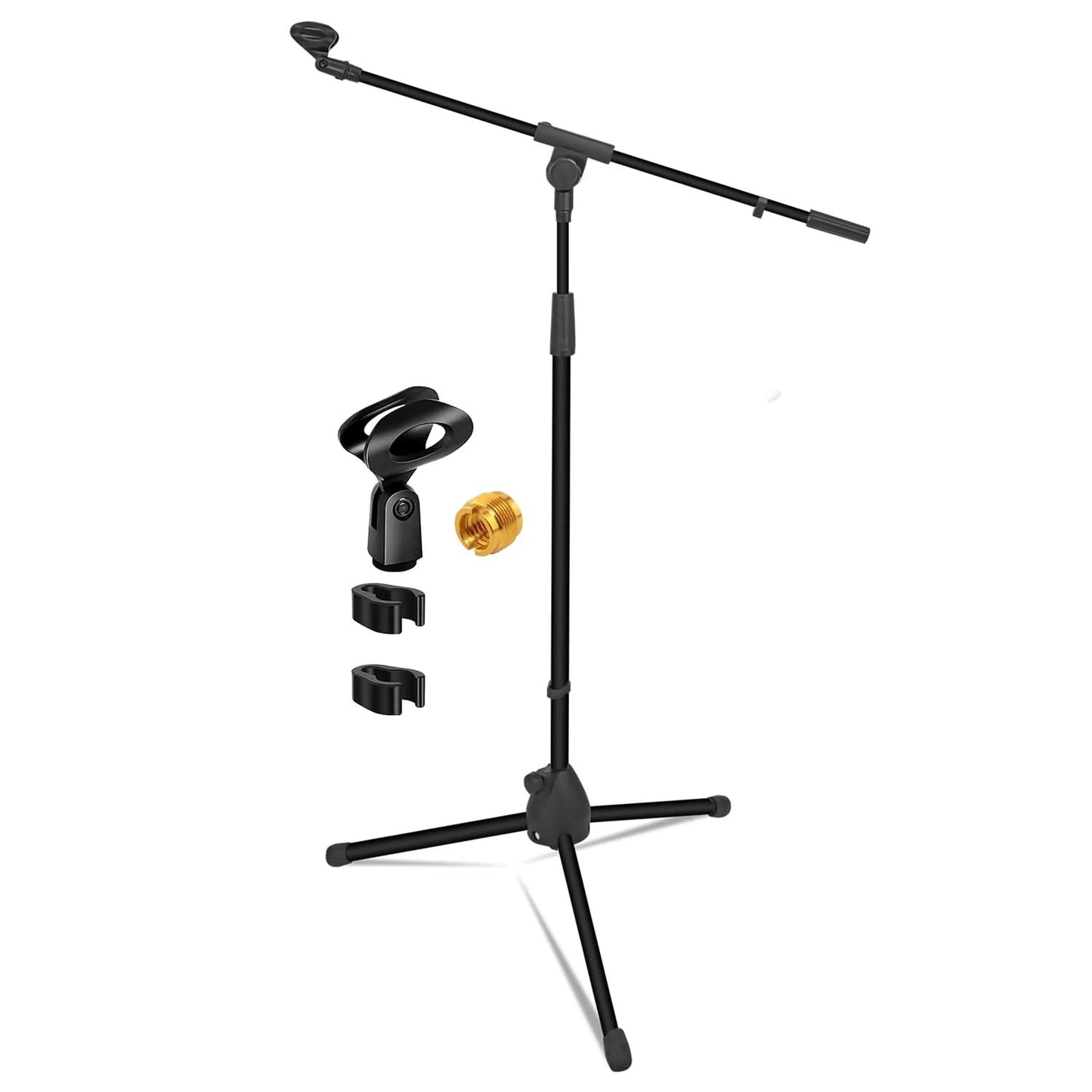 Tripod Mic Stand Adjustable Holder Floor Microphone Boom Arm