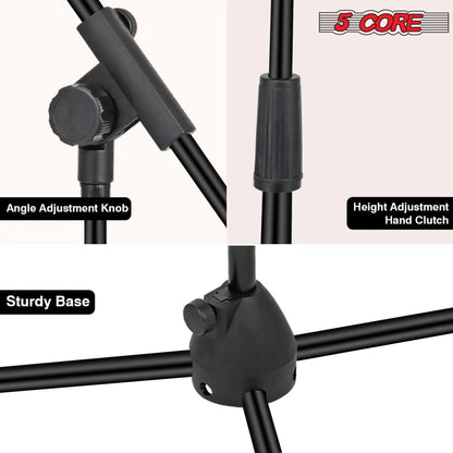 Tripod Mic Stand Adjustable Holder Floor Microphone Boom Arm