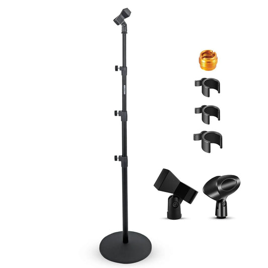 Mic Stand Floor Adjustable Universal Heavy Duty Microphone Stands Round Base Soporte De micrAfono