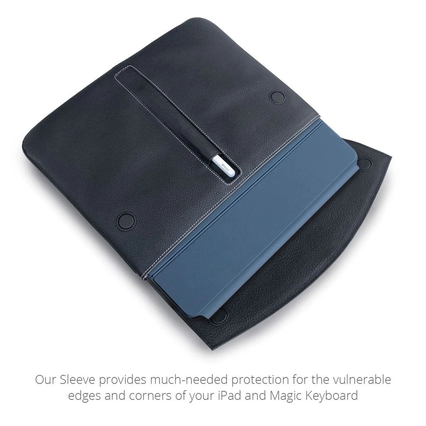 MacCase Premium Leather Magic Keyboard Sleeve -Black