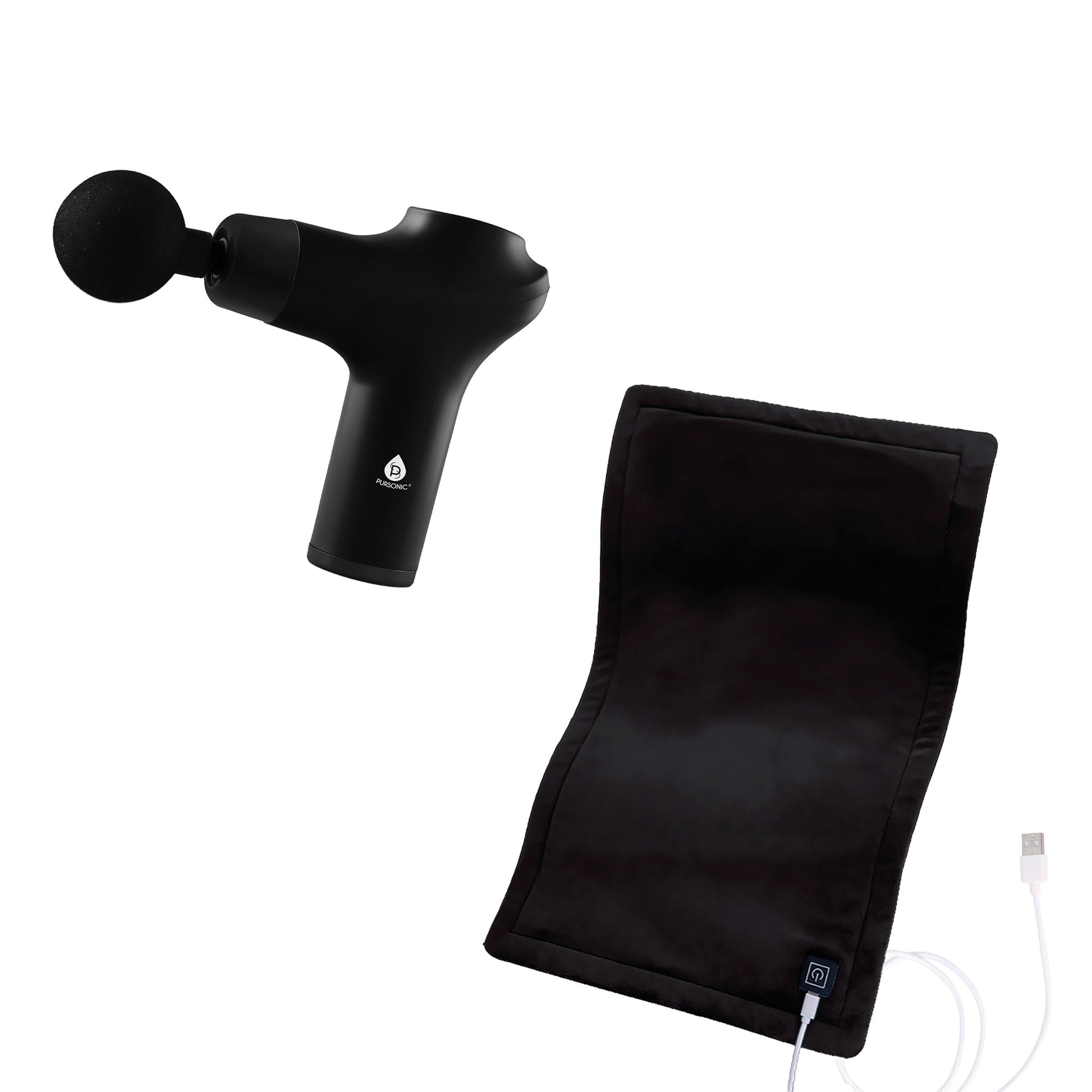 Pursonic Recovery & Relaxation Bundle – Extra Large Heating Pad + 3-Speed Massage Gun-0