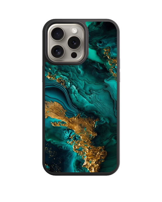 Teal and Gold Swirl Phone Case-0