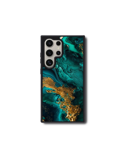 Teal and Gold Swirl Phone Case-1