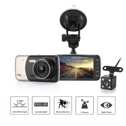 4" Dual Lens 1080P FHD 1.0MP Dash Camera And Car DVR