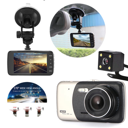 4" Dual Lens 1080P FHD 1.0MP Dash Camera And Car DVR